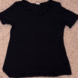 Chic Black V-Neck Women's Tee